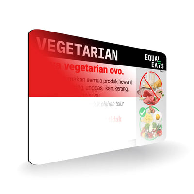 Ovo Vegetarian in Indonesian. Card for Vegetarian in Indonesia