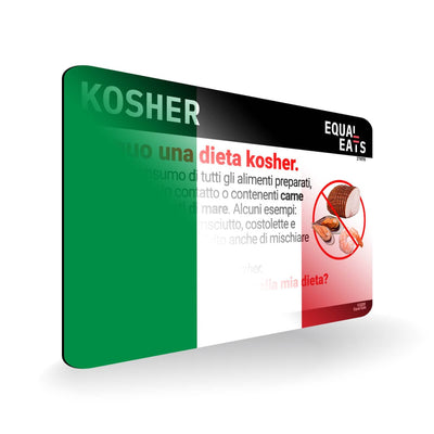 Kosher Diet in Italian. Kosher Card for Italy