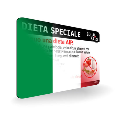AIP Diet in Italian. AIP Diet Card for Italy