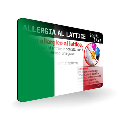 Latex Allergy in Italian. Latex Allergy Travel Card for Italy