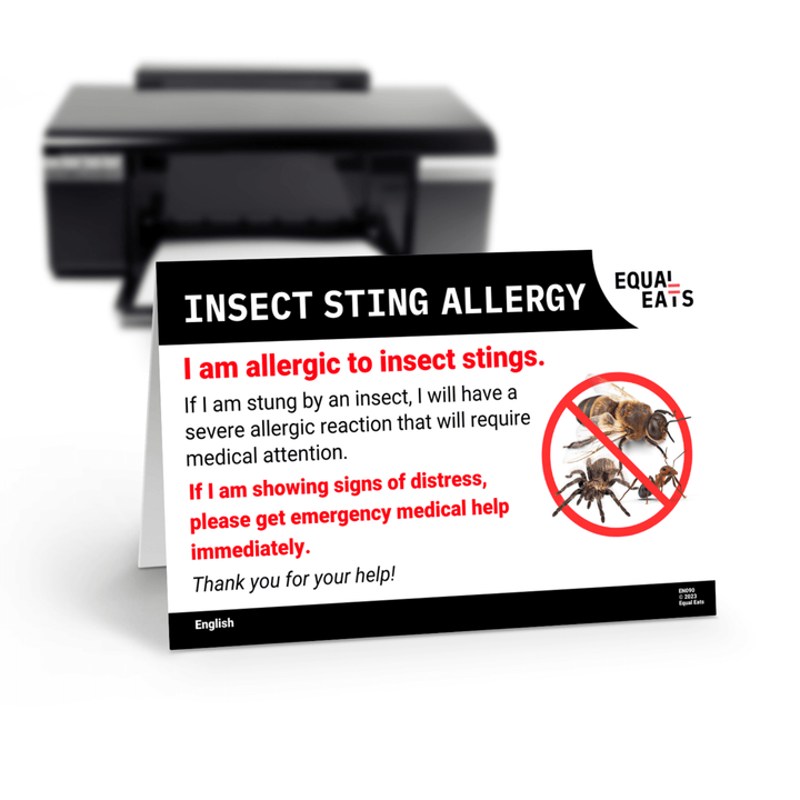 Free Insect Sting Allergy Card (Printable)