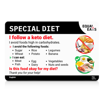 English Keto Diet Card