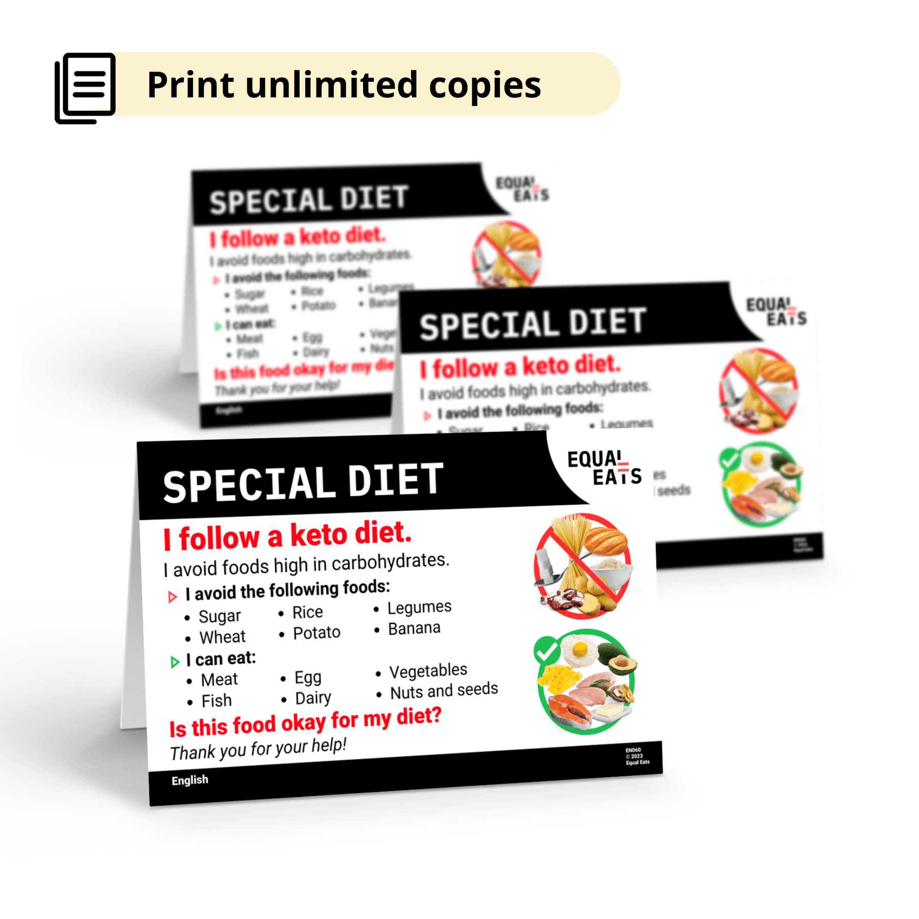 Sample Diet Card Example Keto Diet Card | Download a Translation Card | Equal Eats