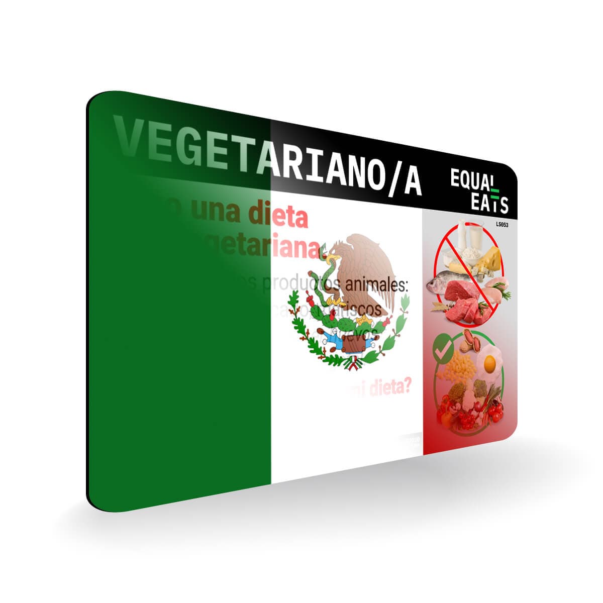 Ovo Vegetarian in Spanish. Card for Vegetarian in Latin America