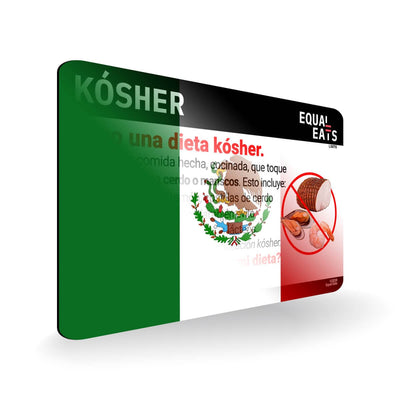 Kosher Diet in Spanish. Kosher Card for Latin America