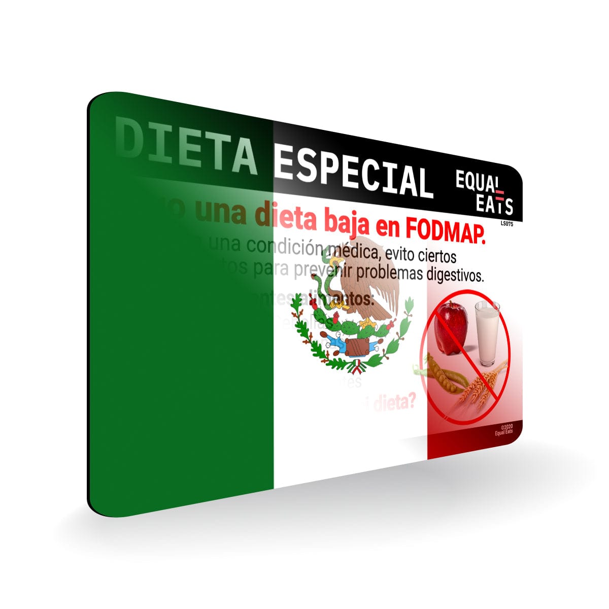 Low FODMAP Diet in Spanish. Low FODMAP Diet Card for Latin America