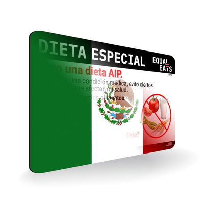 AIP Diet in Spanish. AIP Diet Card for Latin America
