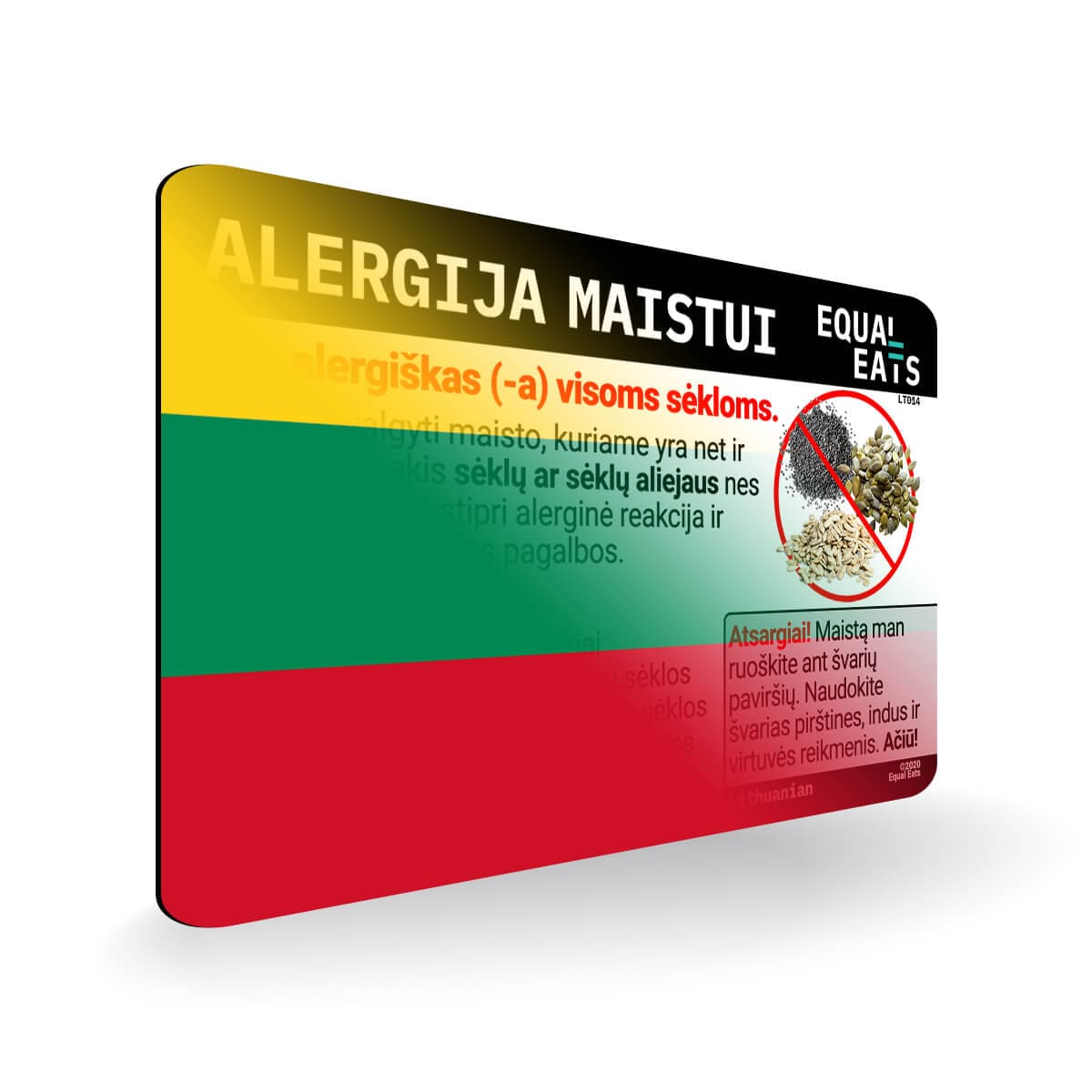 Seed Allergy in Lithuanian. Seed Allergy Card for Lithuania