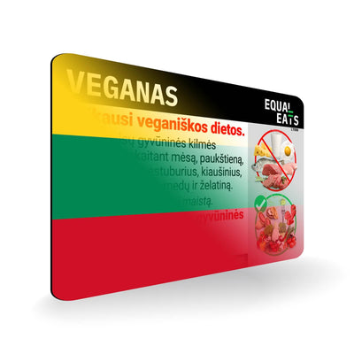 Vegan Diet in Lithuanian. Vegan Card for Lithuania