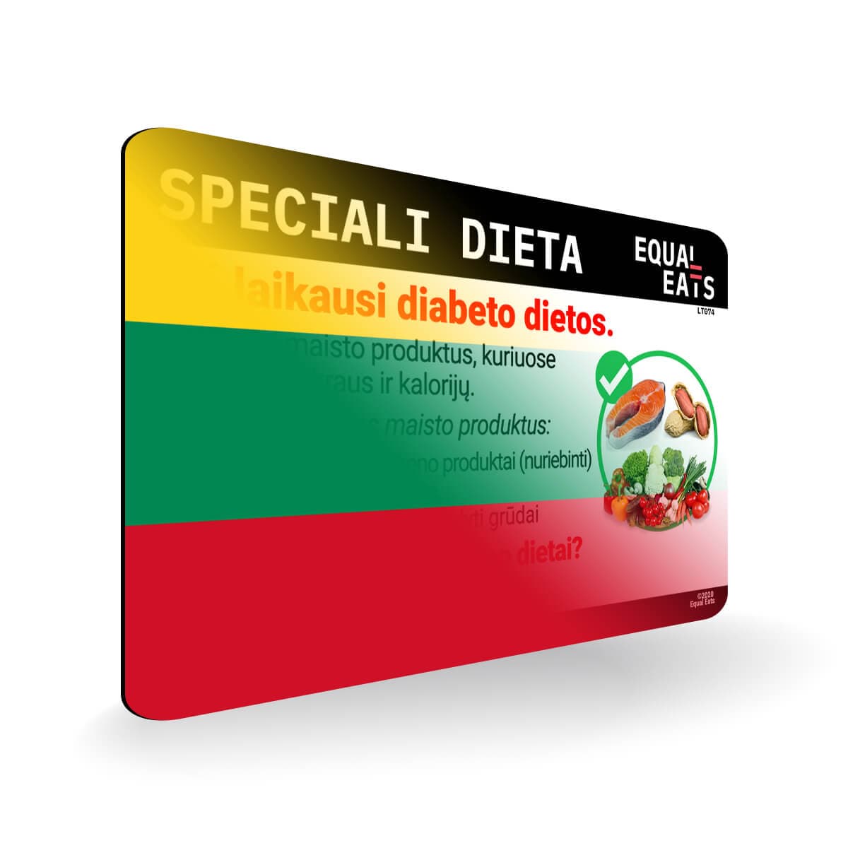 Diabetic Diet in Lithuanian. Diabetes Card for Lithuania Travel