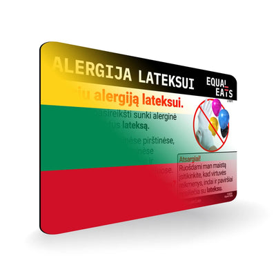 Latex Allergy in Lithuanian. Latex Allergy Travel Card for Lithuania