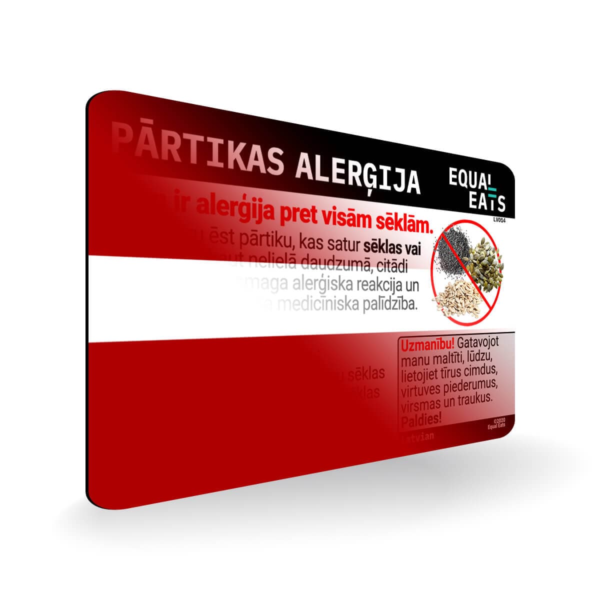 Seed Allergy in Latvian. Seed Allergy Card for Latvia