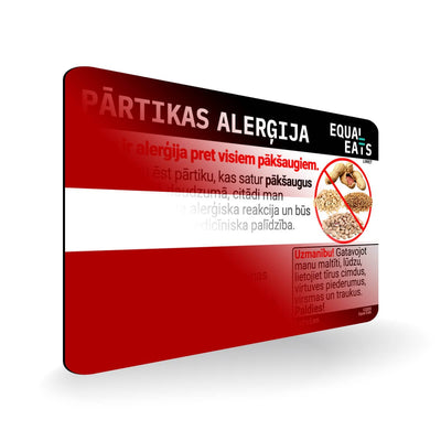 Legume Allergy in Latvian. Legume Allergy Card for Latvia