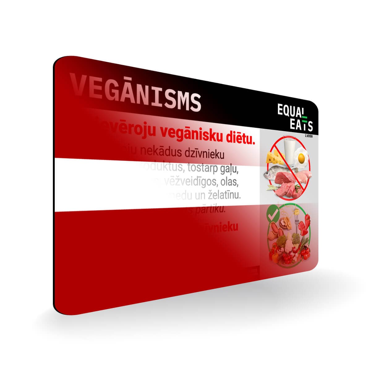 Vegan Diet in Latvian. Vegan Card for Latvia