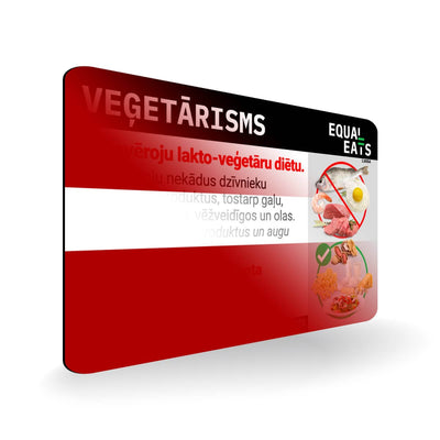 Lacto Vegetarian Card in Latvian. Vegetarian Travel for Latvia