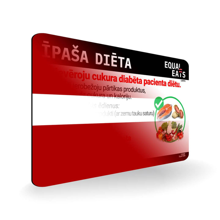 Diabetic Diet in Latvian. Diabetes Card for Latvia Travel