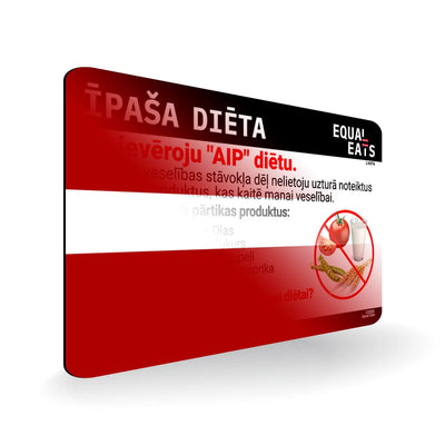 AIP Diet in Latvian. AIP Diet Card for Latvia