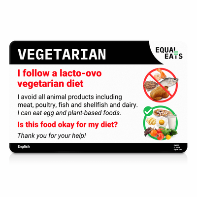 Simplified Chinese Lacto Ovo Vegetarian Card