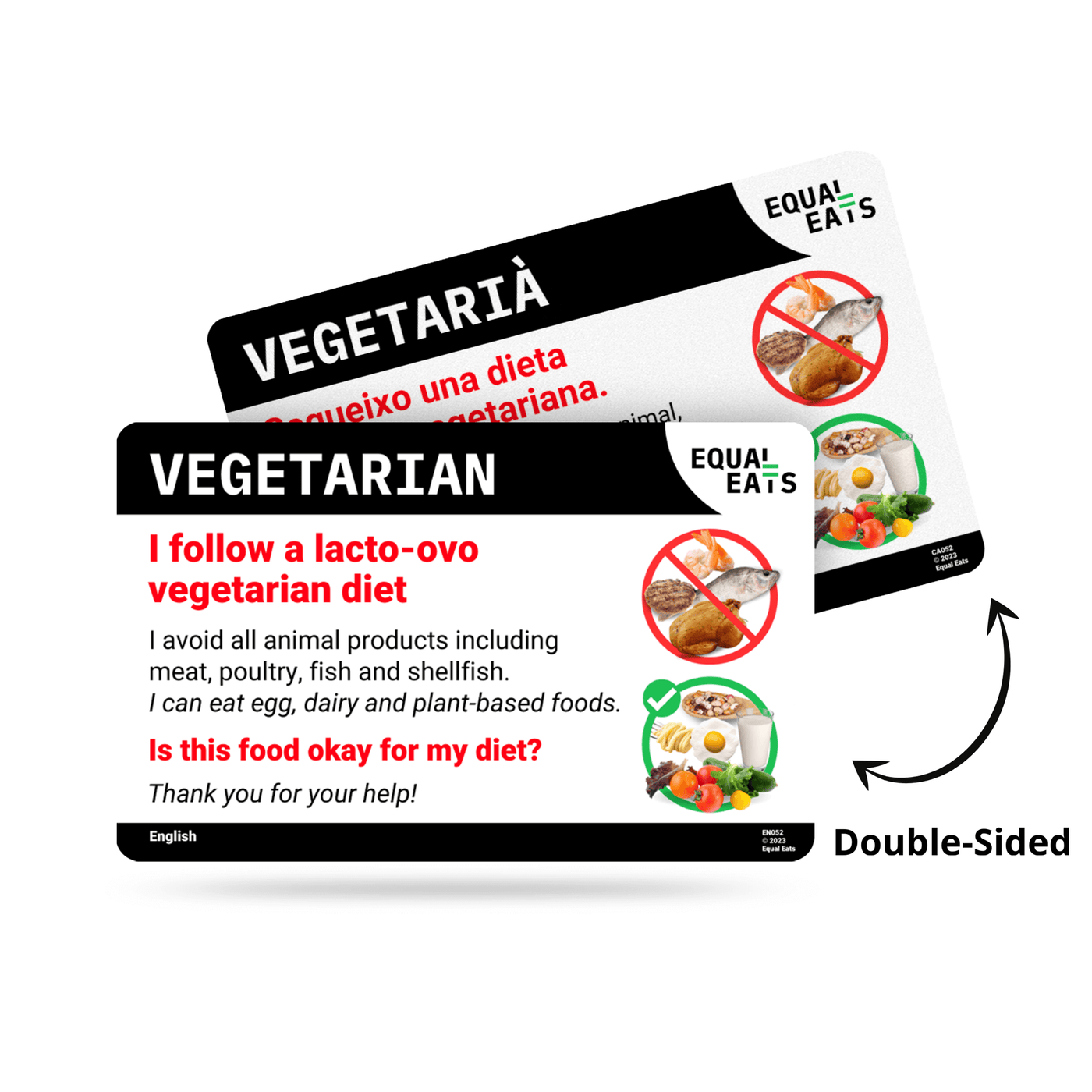 Lacto Ovo Vegetarian Translation Card