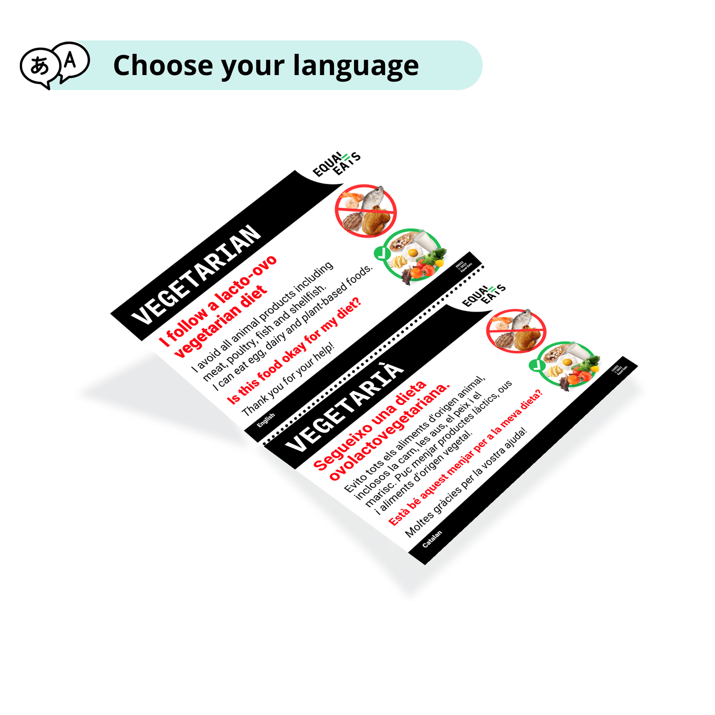 Lacto Ovo Vegetarian Translation Cards