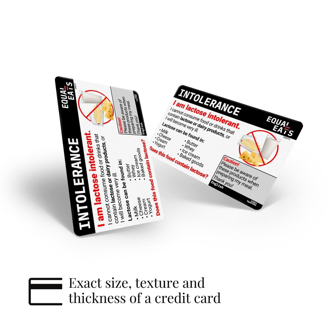 Lactose Intolerance Card - Equal Eats Lactose Intolerance Translation