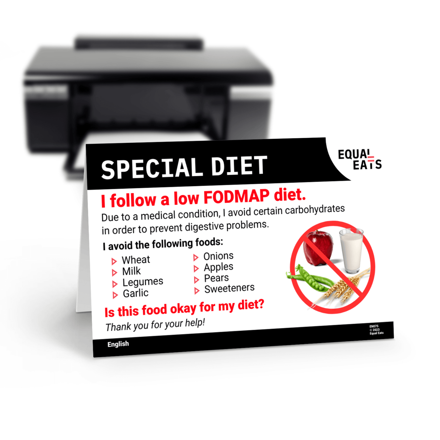 Low FODMAP Diet Card by Equal Eats