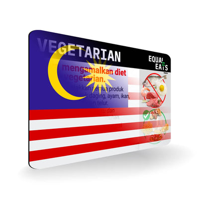 Lacto Vegetarian Card in Malay. Vegetarian Travel for Malaysia