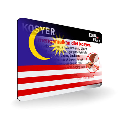 Kosher Diet in Malay. Kosher Card for Malaysia