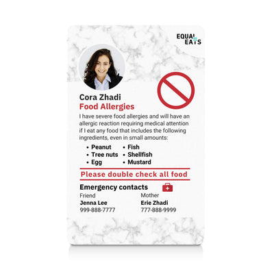 Marble Custom Multiple Food Allergy ID Card (EqualEats)
