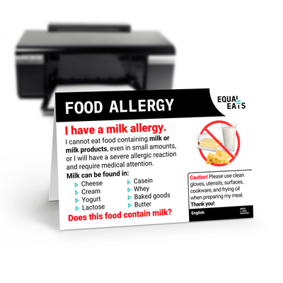 Milk Allergy Card by Equal Eats