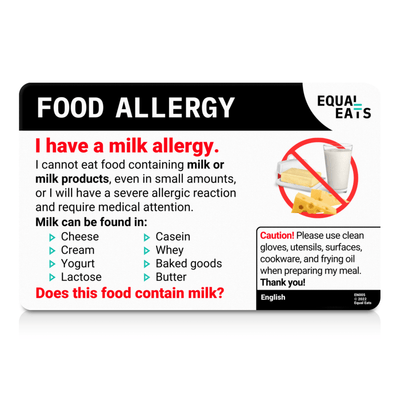 Bengali Milk Allergy Card