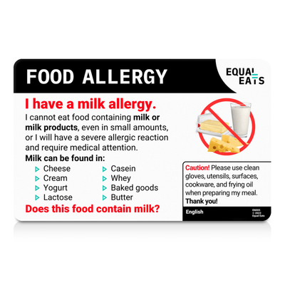 Norwegian Milk Allergy Card