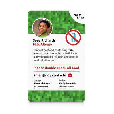 Gaming Milk Allergy ID Card (EqualEats)