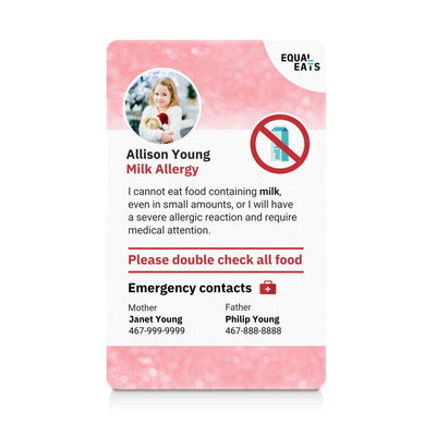 Sparkle Milk Allergy ID Card (EqualEats)