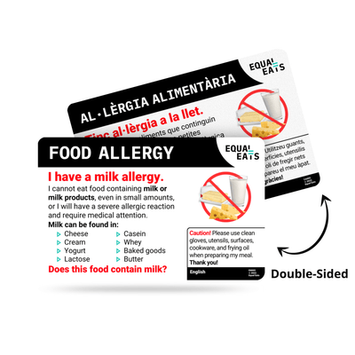 Traditional Chinese Taiwan Milk Allergy Card