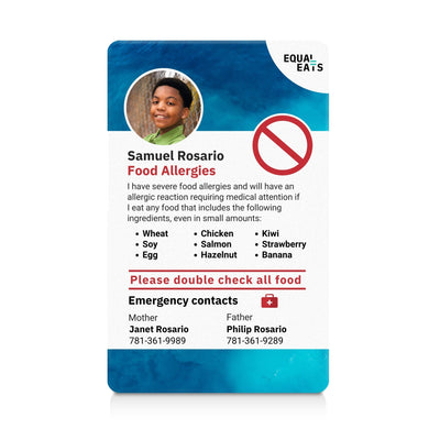 Ocean Custom Multiple Food Allergy ID Card (EqualEats)