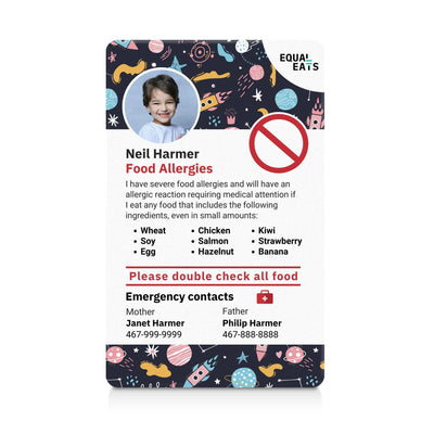 Space Custom Multiple Food Allergy ID Card (EqualEats)