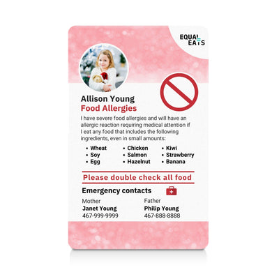 Sparkle Custom Multiple Food Allergy ID Card (EqualEats)