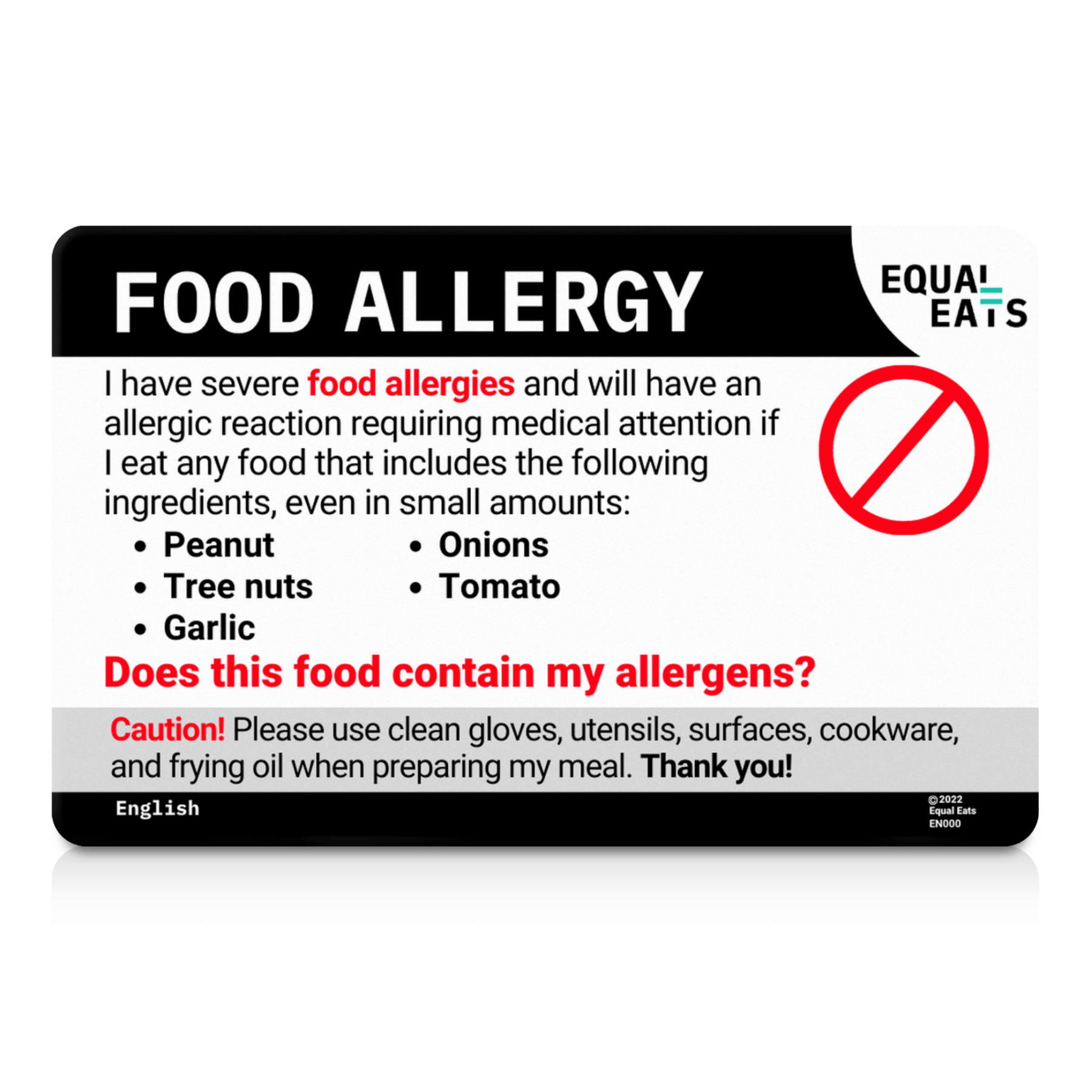 Customized Food Allergy Card Equal Eats customized-food-allergy-card-equal-eats
