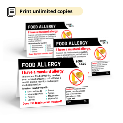 Free Mustard Allergy Card (Printable)