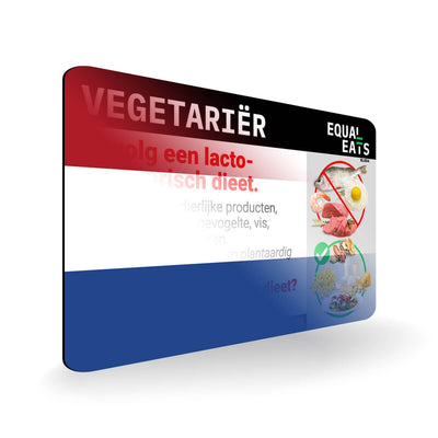 Lacto Vegetarian Card in Dutch. Vegetarian Travel for Netherlands