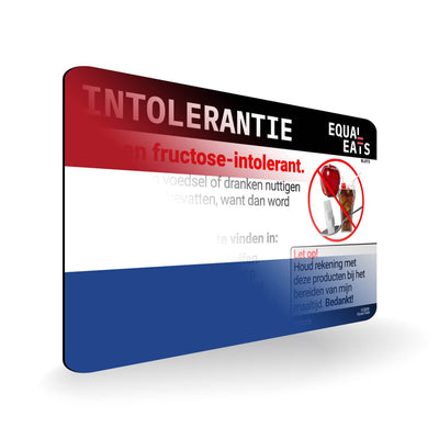 Fructose Intolerance in Dutch. Fructose Intolerant Card for Netherlands