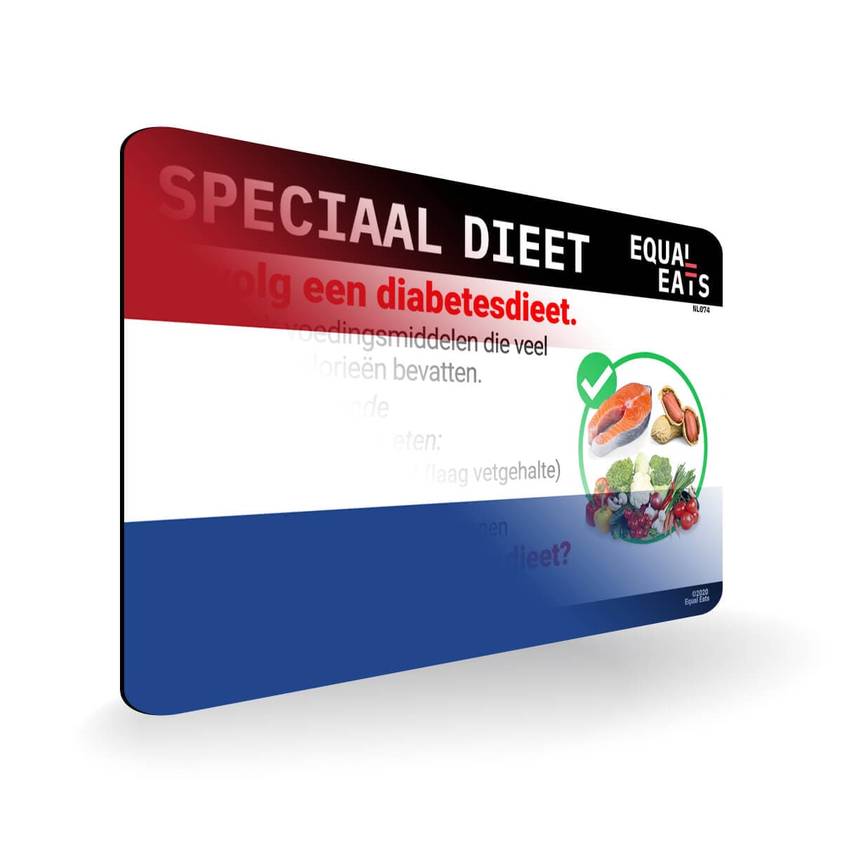 Diabetic Diet in Dutch. Diabetes Card for Netherlands Travel