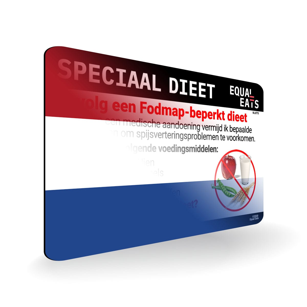 Low FODMAP Diet in Dutch. Low FODMAP Diet Card for Netherlands