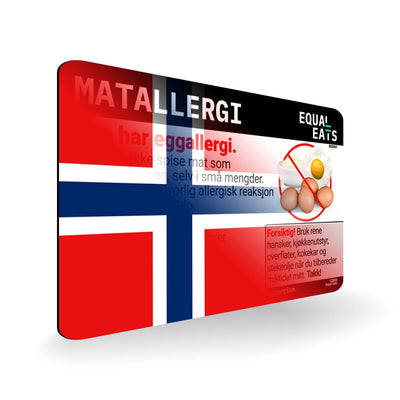 Egg Allergy in Norwegian. Egg Allergy Card for Norway