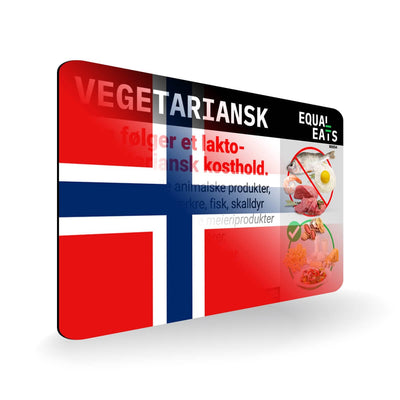Lacto Vegetarian Card in Norwegian. Vegetarian Travel for Norway