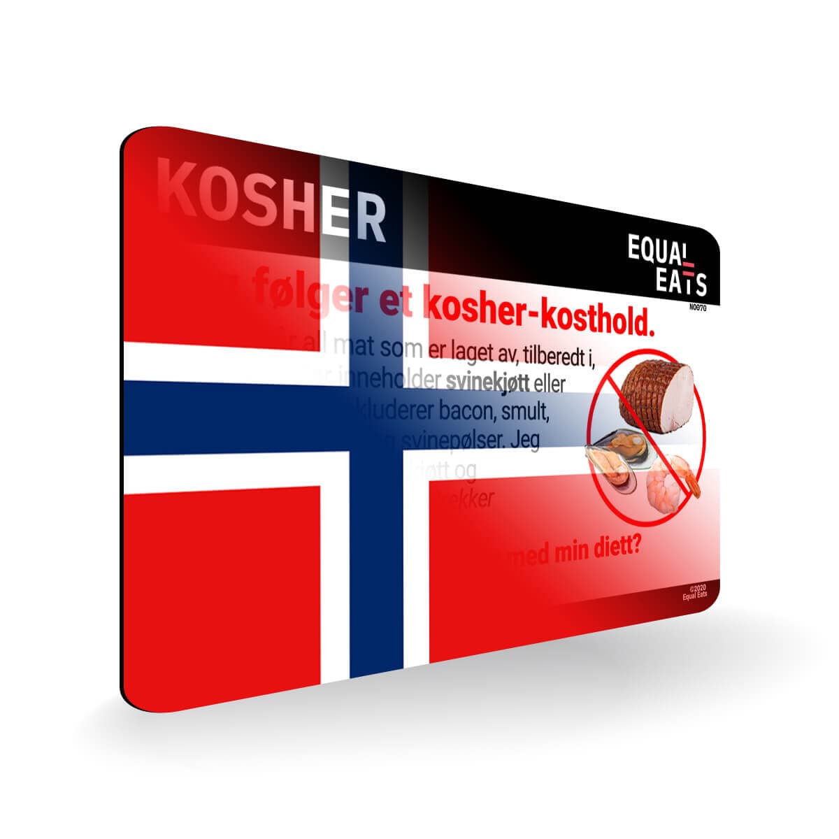 Kosher Diet in Norwegian. Kosher Card for Norway
