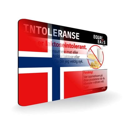 Lactose Intolerance in Norwegian. Lactose Intolerant Card for Norway