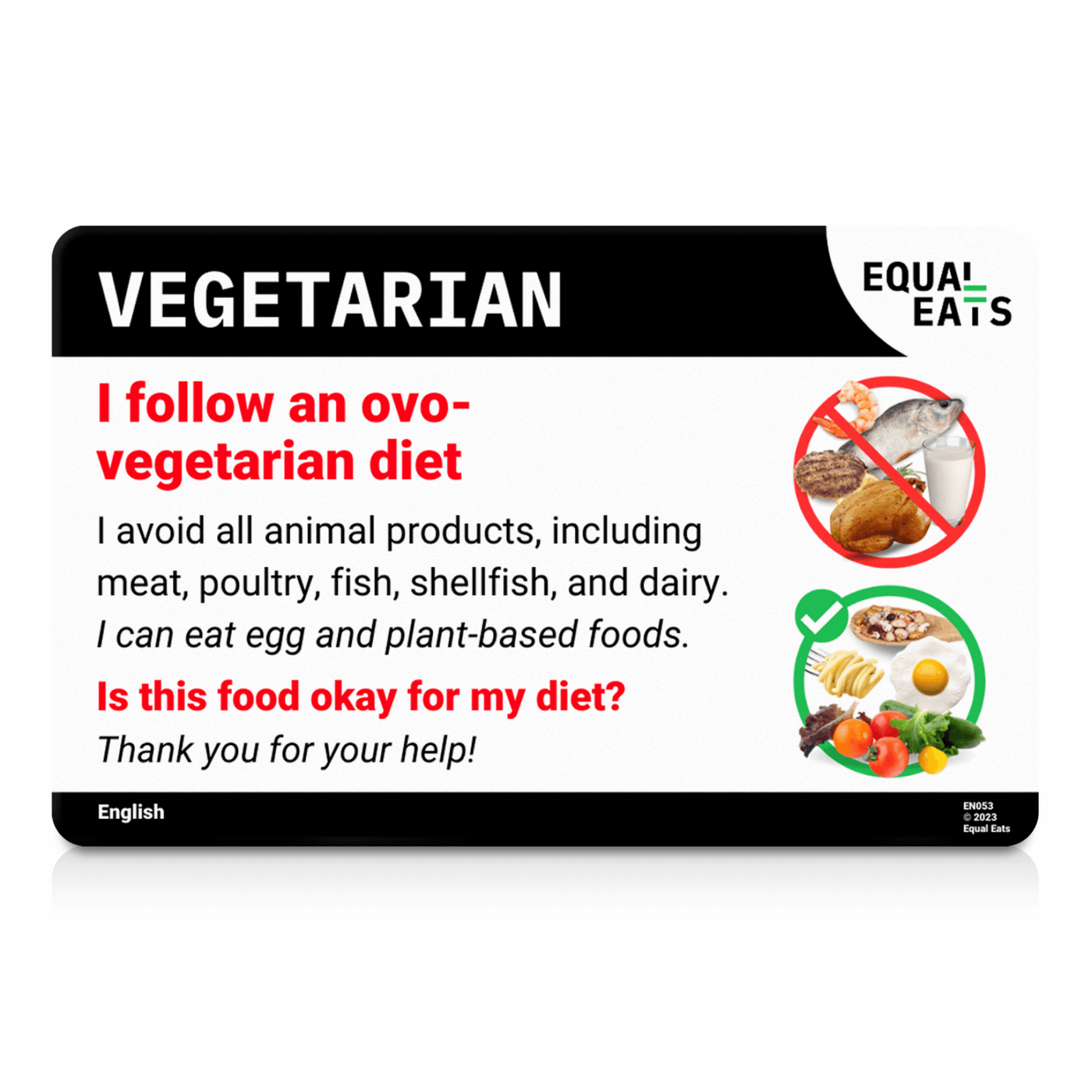 Indonesian Ovo Vegetarian Card