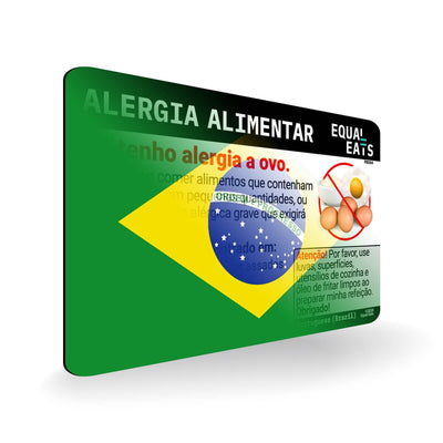 Egg Allergy in Portuguese. Egg Allergy Card for Brazil